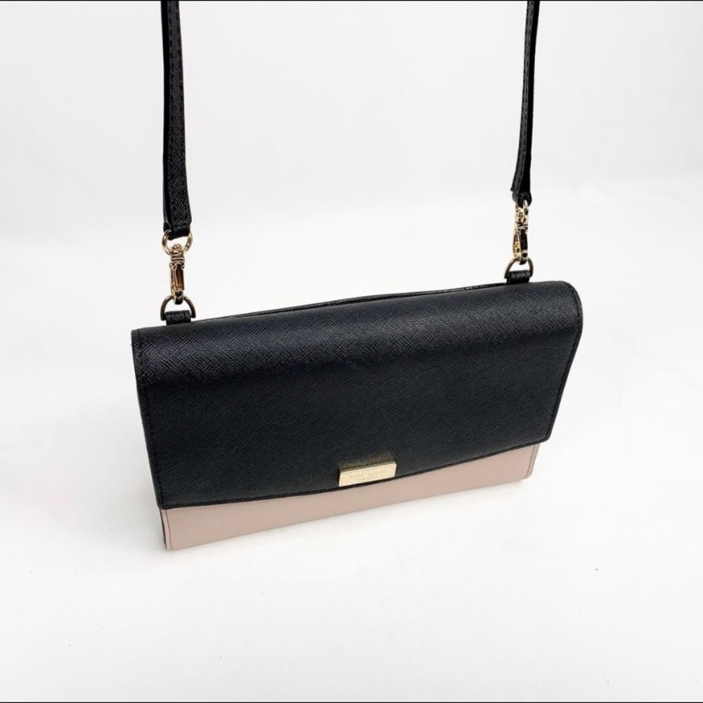 KATE SPADE Mini Crossbody Wallet Two Tone Black